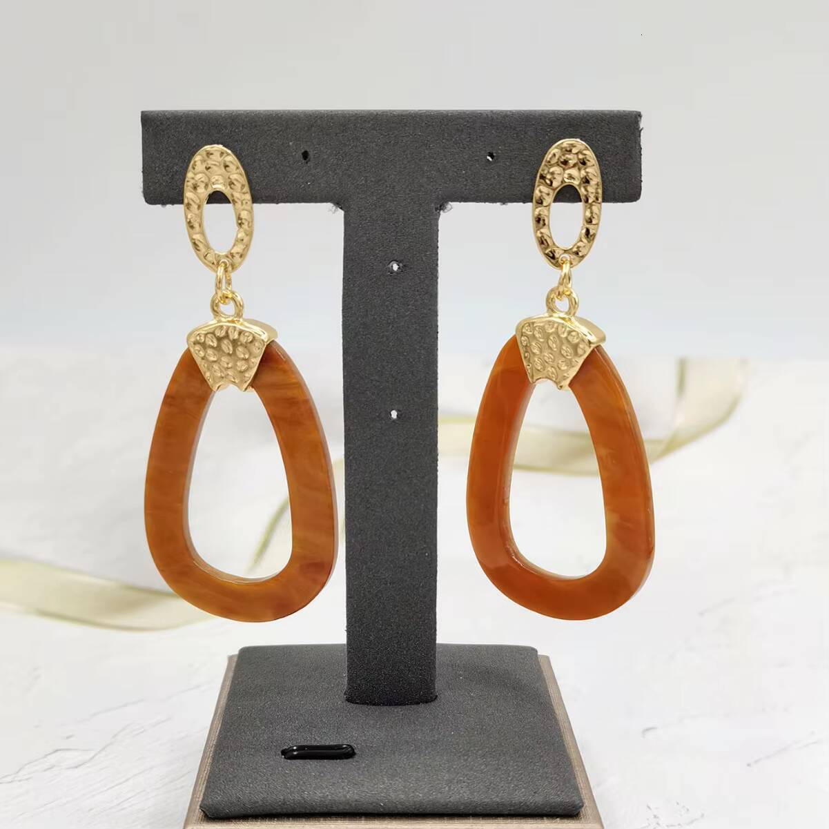 Bohemian Resin Metal Earrings for Women New Cross-Border Jewelry Design