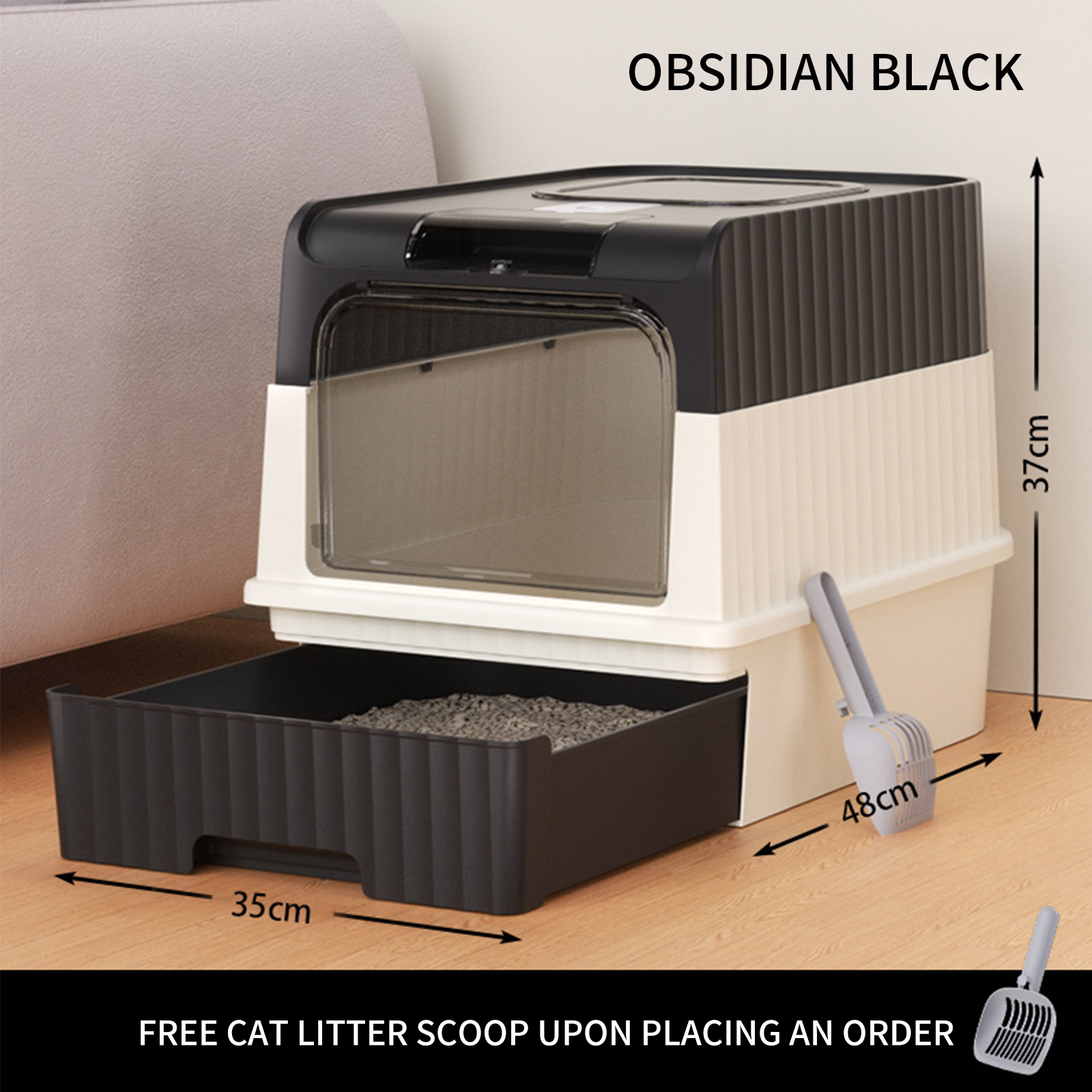 Cross border dropshipping oversized drawer style cat litter box, fully enclosed, UV resistant, cat toilet pet supplies