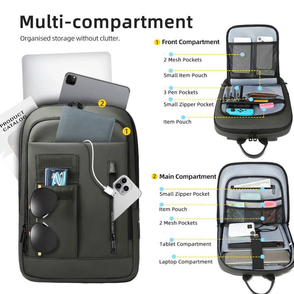 Heroic Knight Thin Business Backpack Waterproof Men 15.6" Laptop Stylish Male Multifunctional Moto&Biker Travel Shoulder Bag high-quality