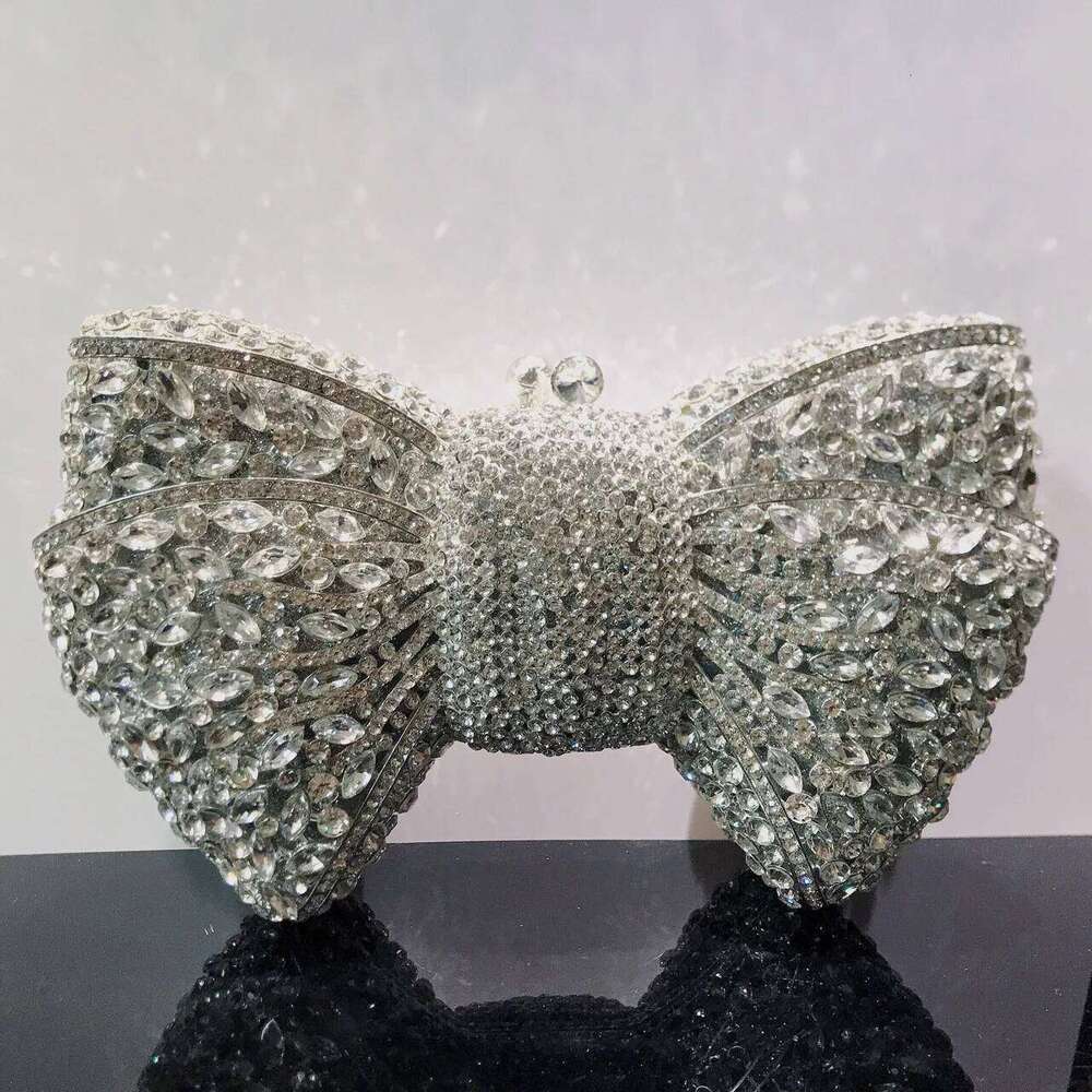 Newest Rhinestone Green/Black Clutch Purse Bow Dia Women Red Evening Clutches Bags Wedding Bridal Bag Stones Handbags