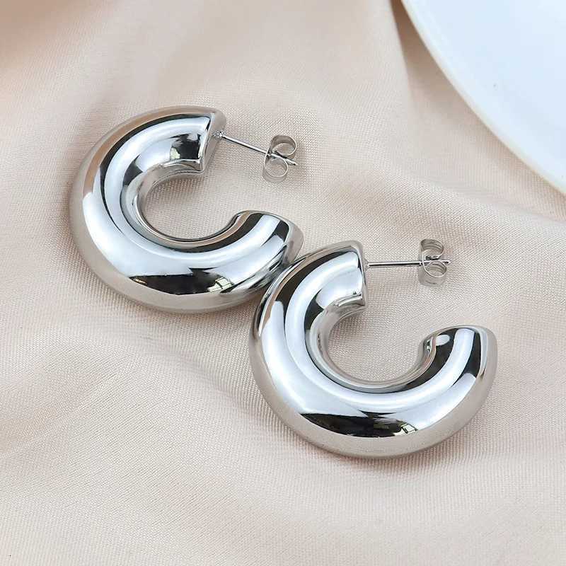Ekstra Large Chunky Hoop Earrings for Women Gold Plated Stainless Steel Tube Thick Hoops Lightweight Jewelry Gifts 25/30/40mm XJ250814