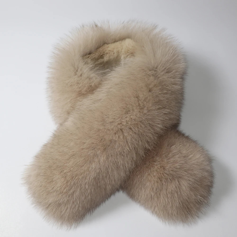 Women Fashion Fox Fur Scarf Natural Warm Fluffy Fox Fur Scarves Collar Lady Winter Thick 100% Genuine Fox Fur Mufflers 250808