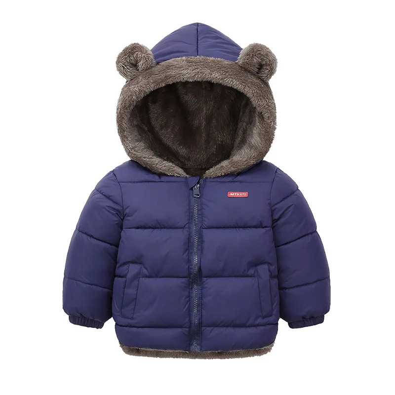 Boys Girls Thick Jackets Winter Kids Padded Fleece Warm Coats Children Hooded Cotton Outerwear Kids Clothes Cashmere Snowsuit 250813
