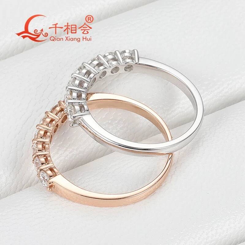 3.5mm 0.2ct Seven Stones Half Eternity Band 925 Sterling Silver Ring D VVS color moissanite Wedding Jewelry Rings Engagement