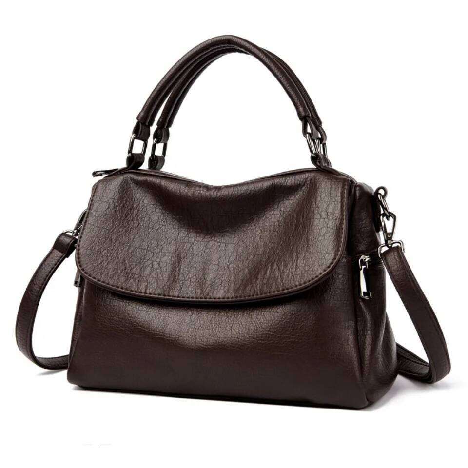 Women s Casual Tote Soft Leather Handbag Designer Shoulder Crossbody Hand Bag Ladies Doctor Shopping Sac a main bag