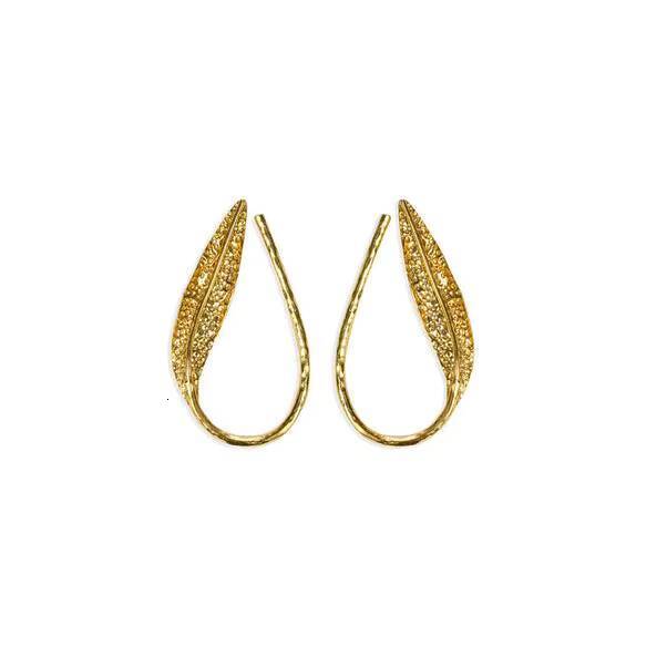 2024 India Bold Thick Texture Gold Plated Jewelry Waterproof Hoop Fashion Earrings