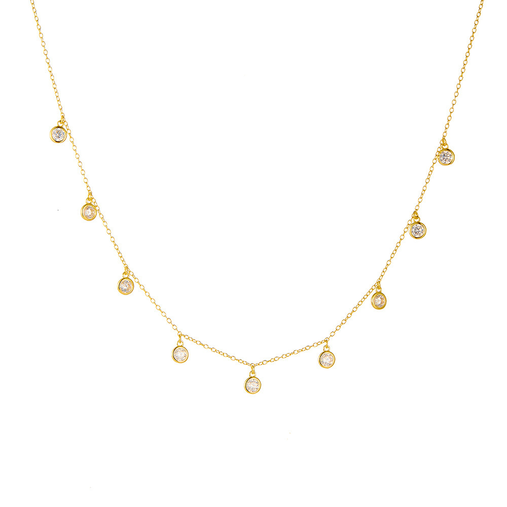 Sterling Sier Starry Sky Dot Zircon Pendant Necklace for Women, Light Ins Style, Personalized Small Dia Tassel Collarbone Chain Jewelry for Women