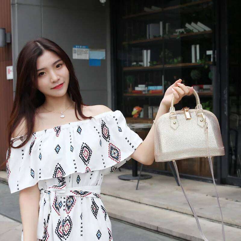 City Bag Summer Popular Shell-Shaped Candy-Color Jelly Shoulder Crossbody Bag, Portable Fashion Women's Bags, Candy Bag Medium