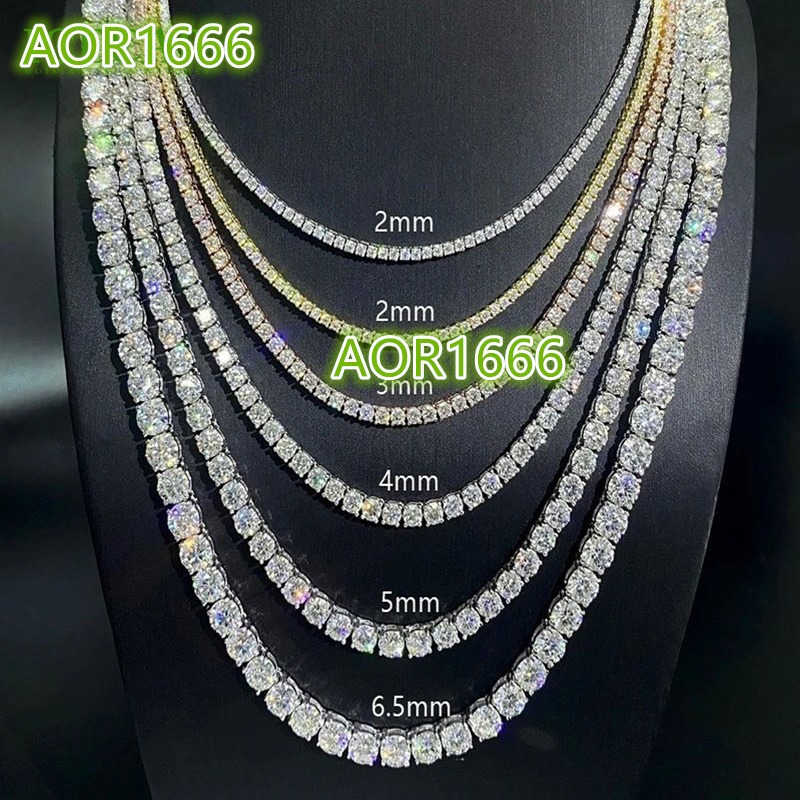 925 Silver VVS Moissanite Diamond Tennis Chain Customizable 3mm-6mm Size Necklace Hip Hop Iced Fashion Jewelry