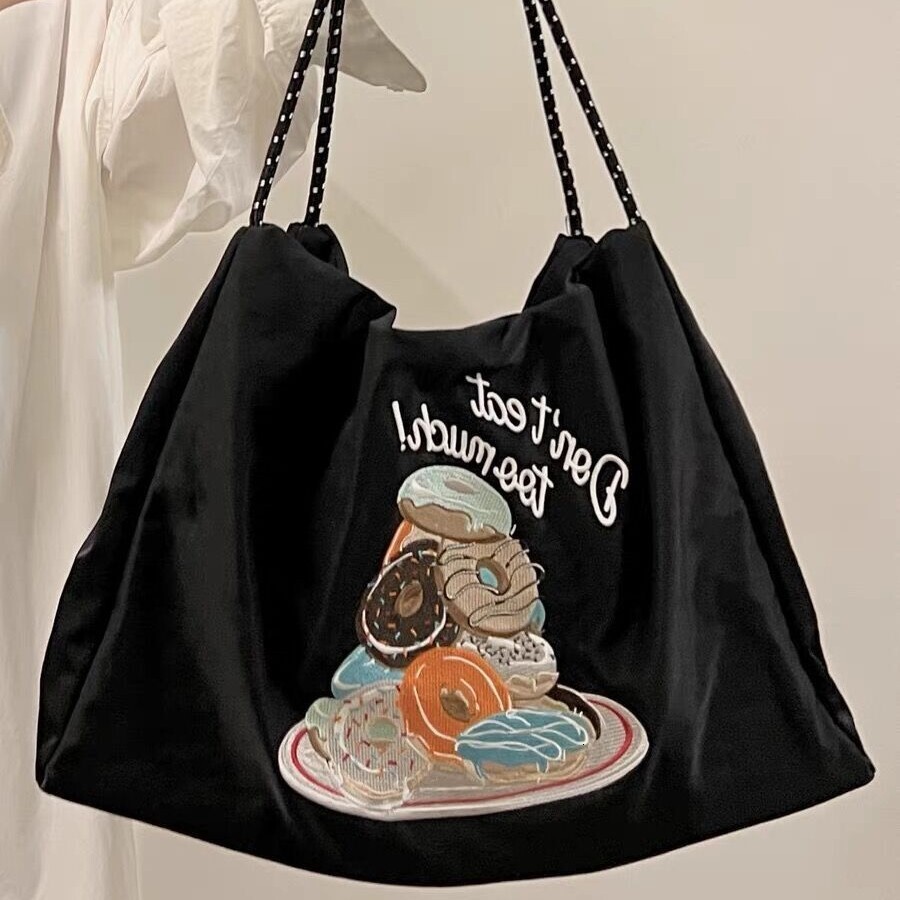 Sweet Donut Tote New Large Capacity Nylon Handbag Class Commuting Casual Bag for Women