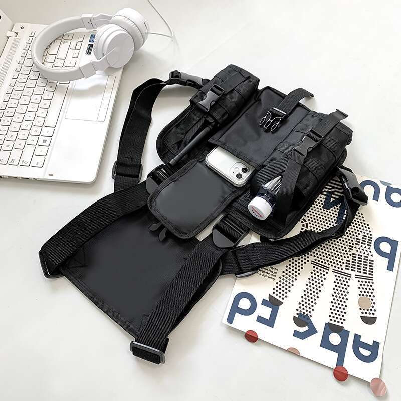 Trendy Brand New Ins Men's And Women's Hong Kong Chest Bag Outdoor Workwear Vest Style Tactical Backpack