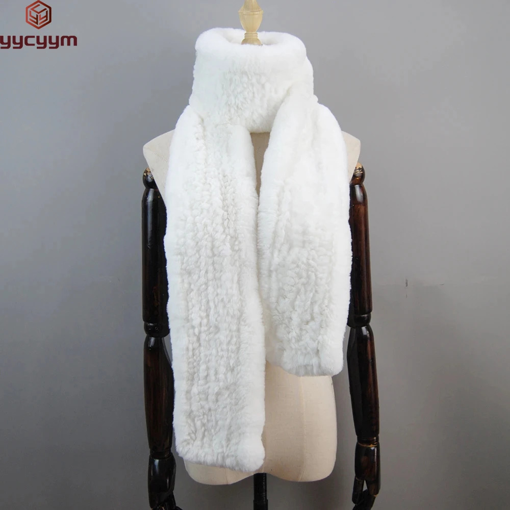 Style Women Fur Scarf High Quality Long Natural Rex Rabbit Fur Scarf Thick Warm Winter Fashion Fur Muffler 250808