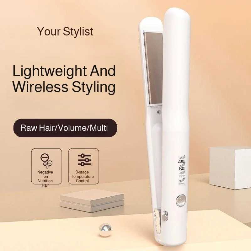 Portable Corn Fluffy USB Straight Curler with Splint and Wireless Charging Hair Styling Tool W250814