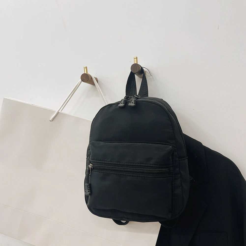 Fashion Solid Color Backpack Women Nylon Knapsack Preppy Style Mini Backpacks XJ250814