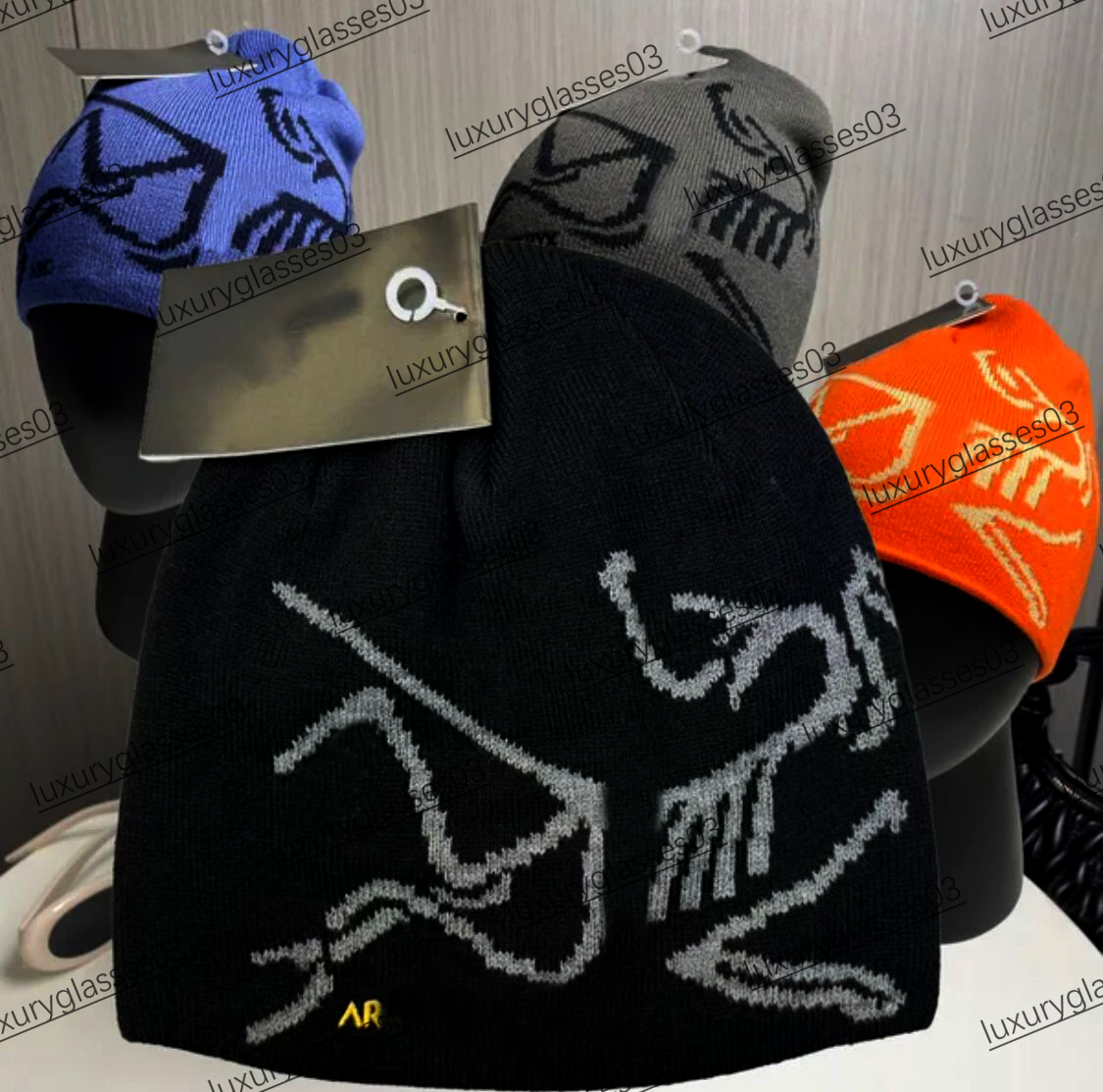 Classic beanie designer wool hat luxury cashmere hat embroidered ancient bird pattern street fashion brand arc beanie GROTO TOQUE autumn and winter warm ski hats