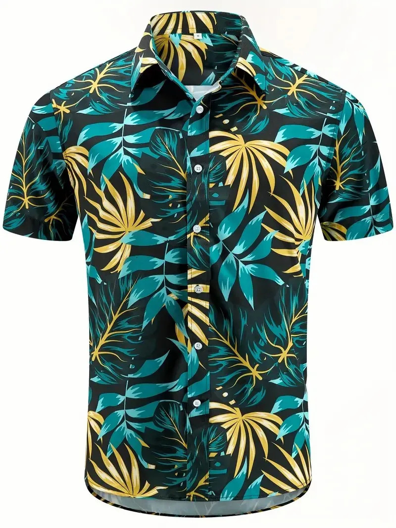 Mens Shirts Shortsleeved Hawaii Fashion Summer Tops 3D Threedimensional Printing Loose Breathable 250804