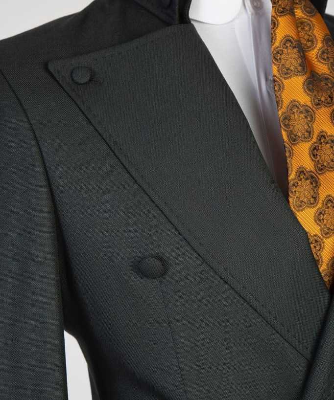 Classical Men Suits 2 Pieces Blazer Pants Double Breasted Peaked Lapel Wedding Groom Tuxedos Business Customized