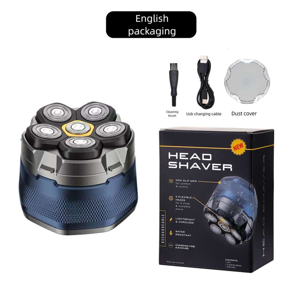 New Magnetic Rotating Six Blade Magic Bald Haircut Hine Fully Washable Body Shaver