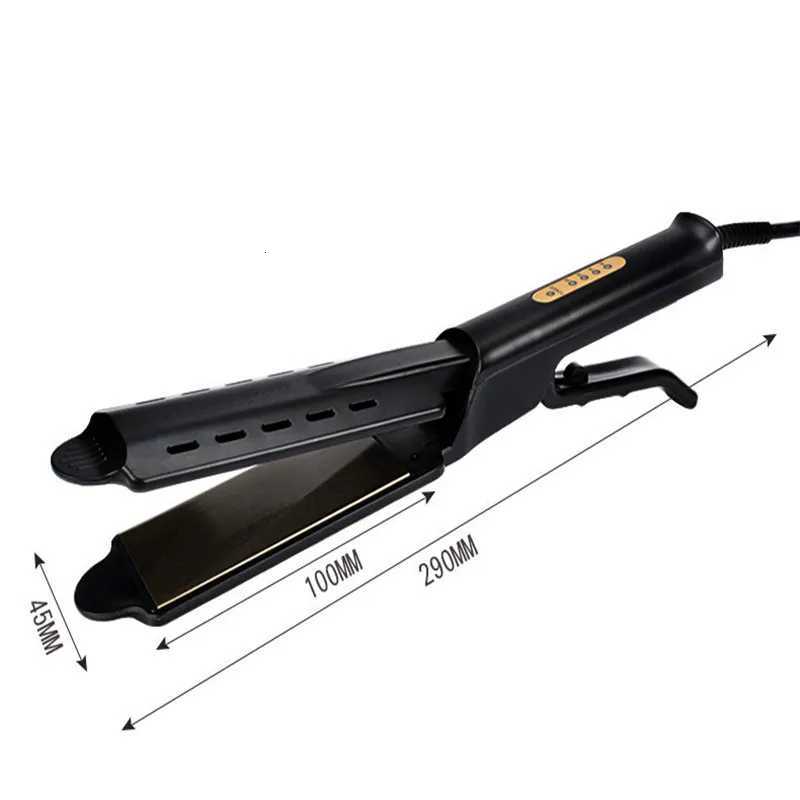 Professional Titanium Alloy Hair Straightener Wide Plate Flat Iron Temperature Adjustable with Venting Hole Straightening Iron W250814