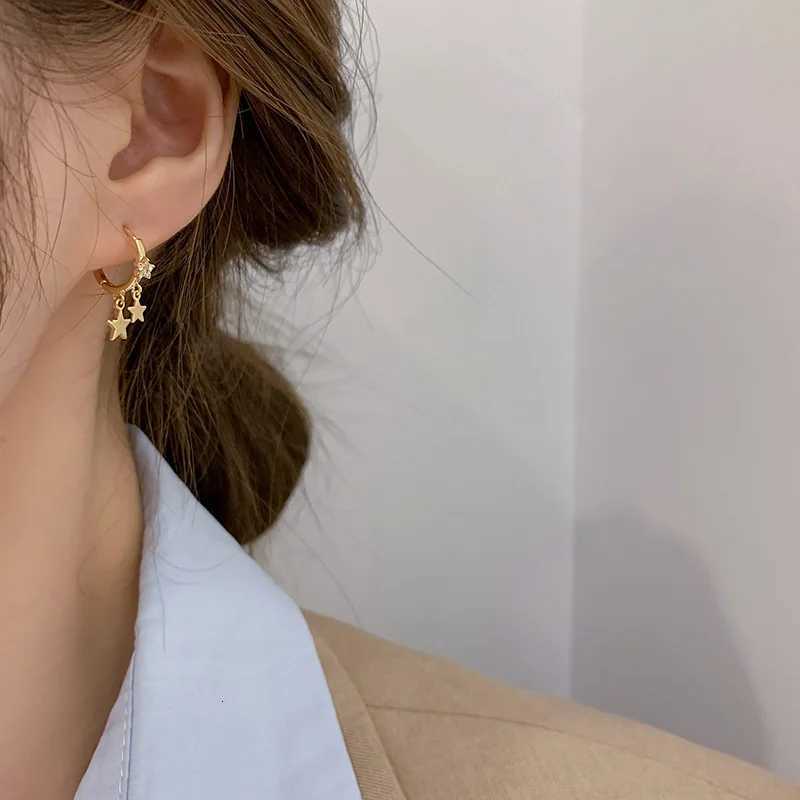 Fashion Small Simple Rhinestone Star Ear Buckle Hoop Earrings For Women Punk Cross Moon Sun Earrings Party Jewelry Wholesale XJ250814