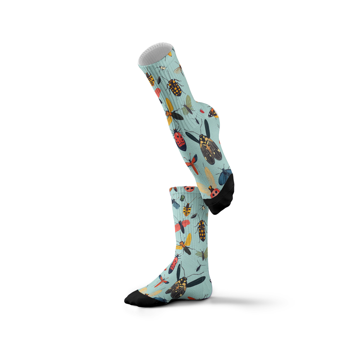Colorful Insect Pattern Unisex Tube Designer Socks C146