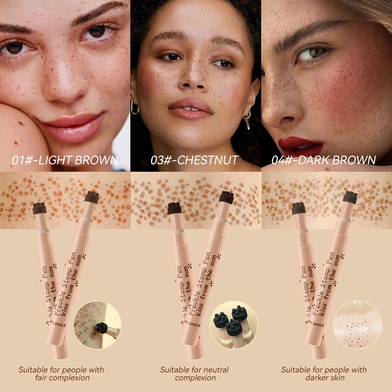Waterproof Freckle Pen Natural Lifelike Fake Freckles Pen for Lasting Look Dot Spot Pen Makeup for Women Makep LightDark Brown 250813
