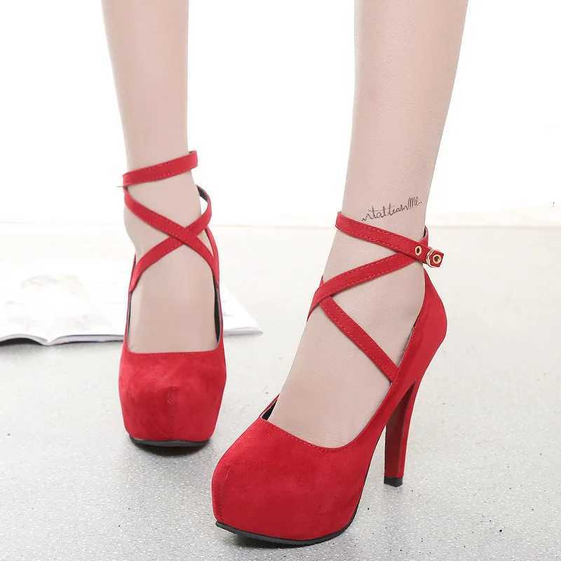 2024 Summer Outdoor Dress Ankle Strap Buckle Strap Womens Pumps Round Toe Thin Heel Shoes for Women High Heel Shallow Shoes W250814