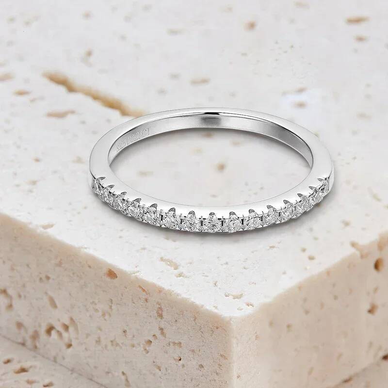 Real D Color Moissanite Finger Rings For Women Sparking 925 Sterling Silver 18K White Gold Plated Engagement Party Band Jewelry