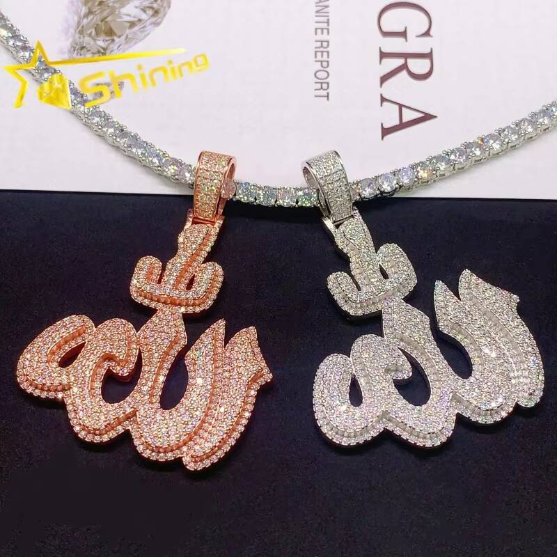 Iced Out Moissanite Hip Hop Jewelry Sterling Silver 925 Pass Diamond Tester Full Diamond Moissanite Pendant for Men