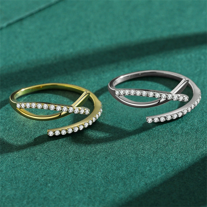 classic size adjustabel band rings designer for woman s925 sterling silver jewelry party 5A cubic zirconia luxury diamond 18k gold ring women valentin