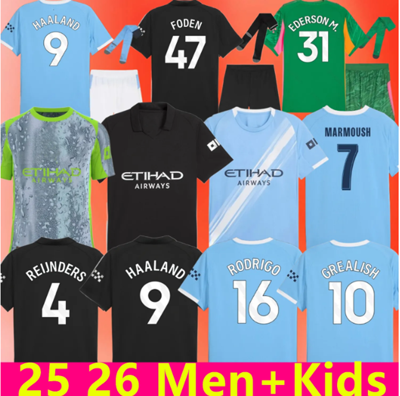 25/26 HAALAND soccer jerseys FODEN MARMOUSH DOKU MARMOUSH McATEE KOVACIC GVARDIOL DE BRUYNE MATHEUS N. MAN CITY NICO football shirt men kids kits sock 3XL 4XL 888