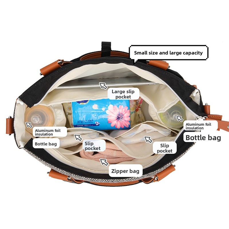 Mom's Stylish Large Capacity Canvas Purse for Everyday Use Lightweight & Water-resistant Interior Compartments