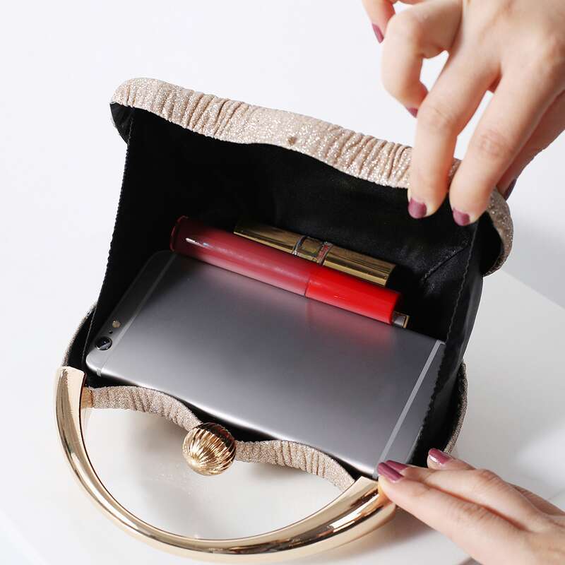 Retro bright pink portable banquet fashion arc dinner wedding party bead evening bag