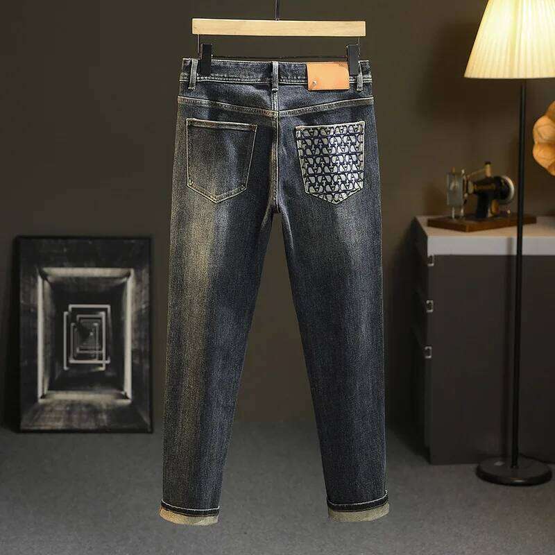 2024 New Light Jeans Men's Spring and Autumn Versatile High-End Casual Affordable Fashion Slim Trousers