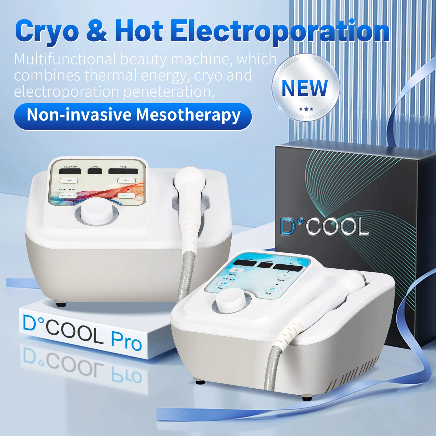 Dcool Multifunctional Facial Treatment System with Heat/Cold Therapy & EMStimulation for Skin Firming