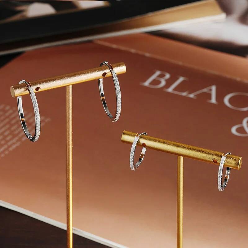 KNOBSPIN D VVS1 Hoop Moissanite Earrings for Women GRA Certified Brilliant Diamond Solid s925 Silver Plated 18k Wedding Earring