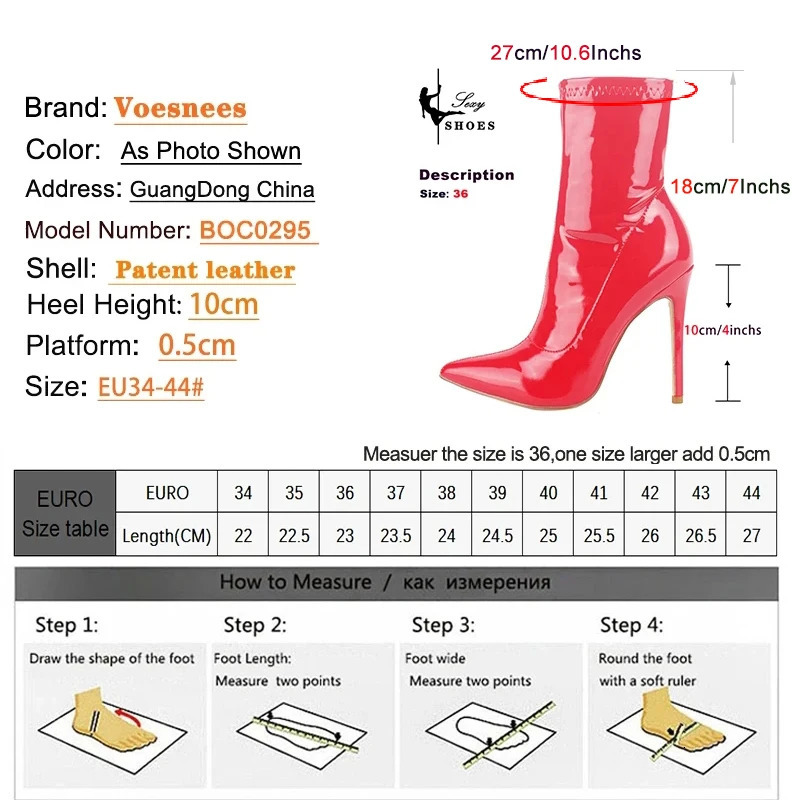 10cm 12CM Sexy Women Ankle Boots Zipper Thin Heels Short Boot Glossy Patent Leather High Heels Office Shoes Woman Bota Feminina 250812