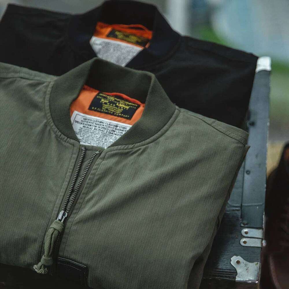 Designer Clothing 2025 Maden Retro Ma1 Bomber Flight Jackets Green Windproof Pilot Jacket Casual Motorcycle Baseball Coat For Men's Spring And Au