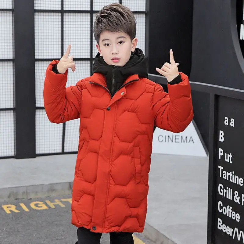 Teenagers Boys Jacket Winter Thicken Keep Warm Kids Jackets Fashion Long Style Zipper Hooded Big Boys Coat 5 6 8 10 12 14 Years 250813