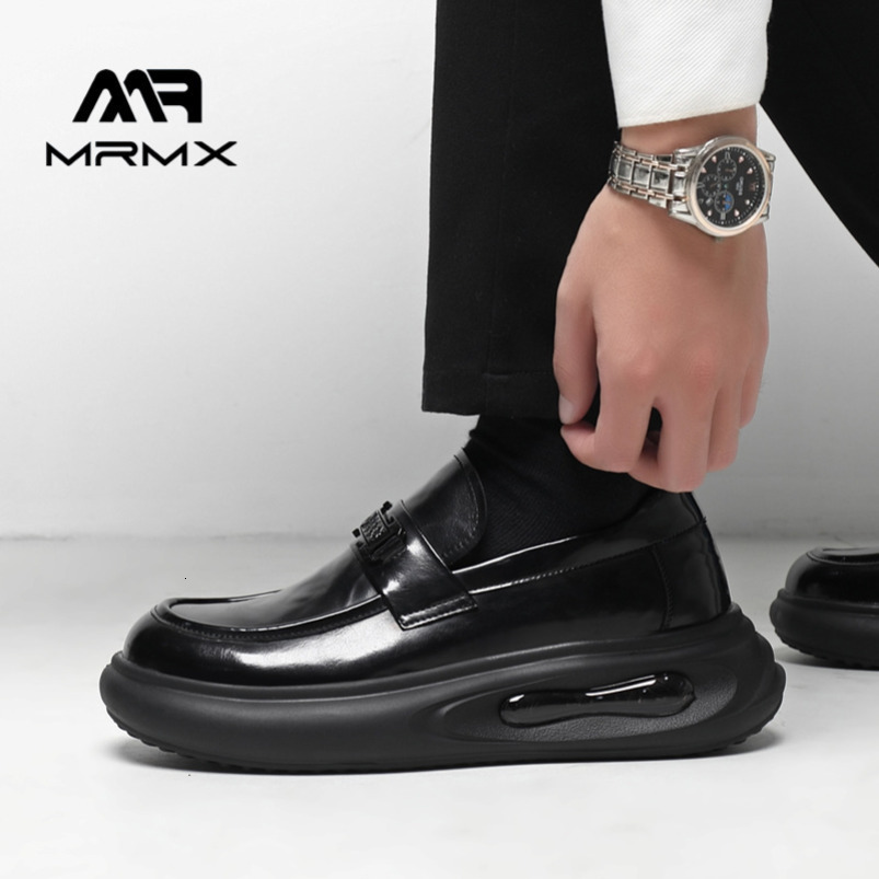 2025 Spring New British Style Slip-On Fashion Casual Formal Thick Sole Height-Increasing Men's Leather Shoes