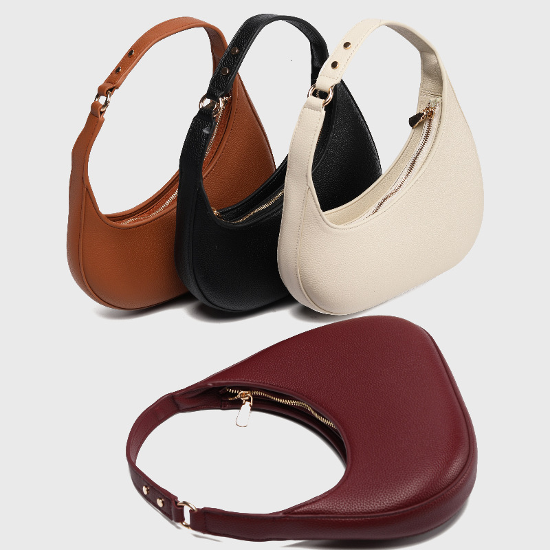 Winter New Korean Style INS Fashion Internet Celebrity Irregular Half-Moon Baguette Single Shoulder Underarm Bag for Women