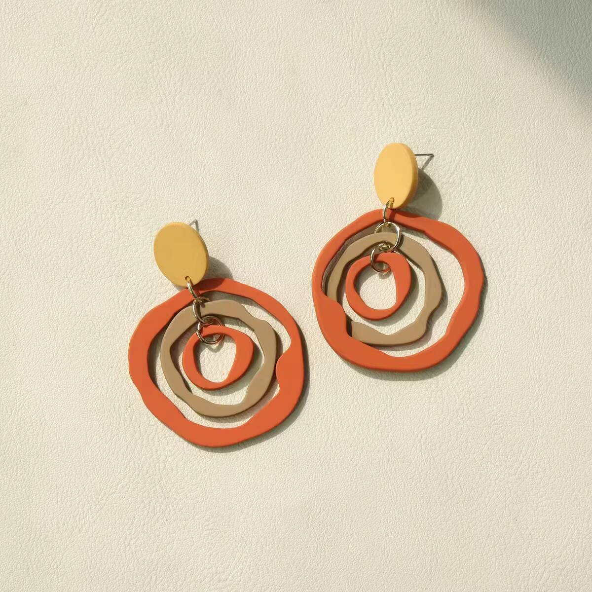 Multi-layer Exaggerated Colorful Acrylic Women's Fashion Earrings