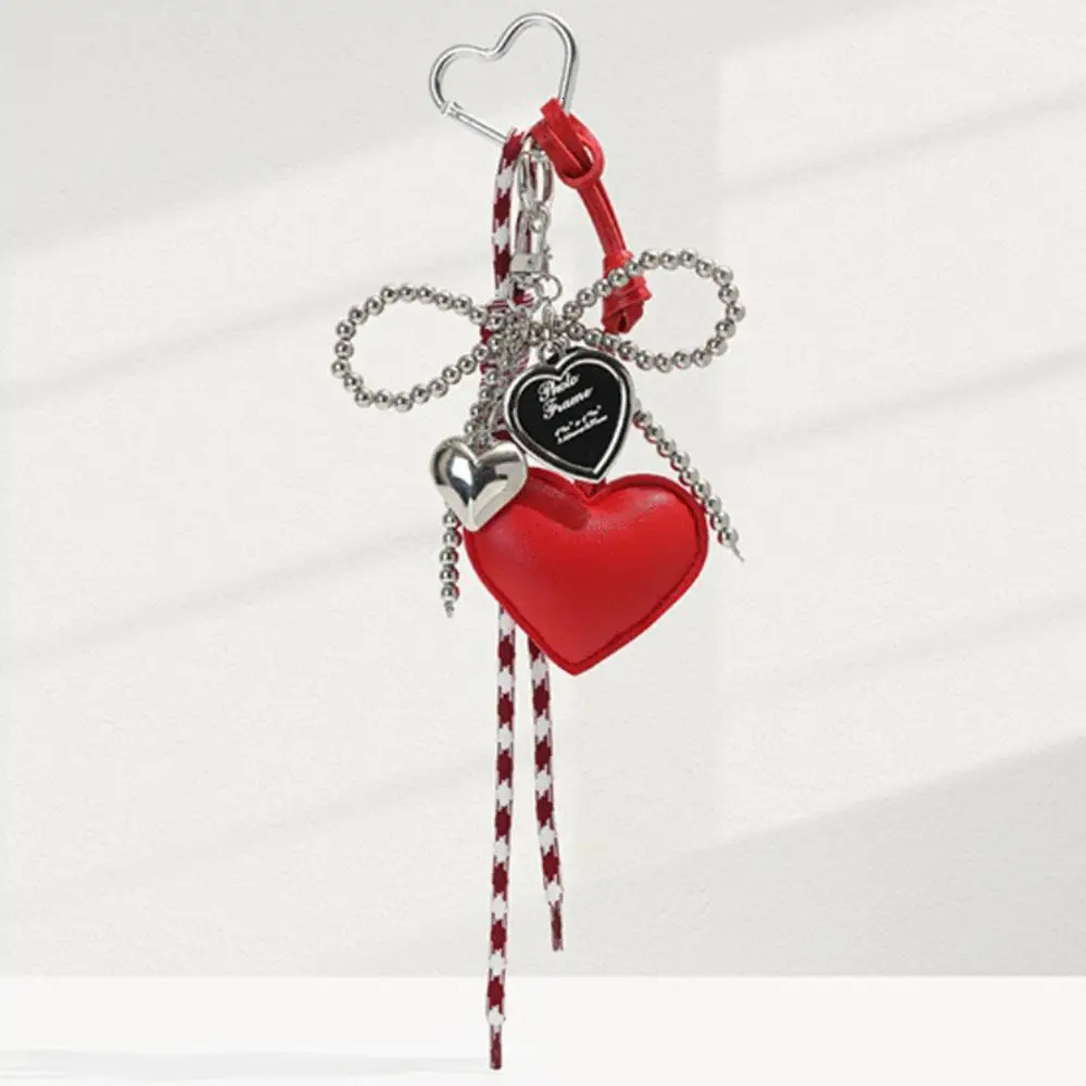 INS Bag Key Chain Korean Style Bow Phone Pendant Chain Heart Charm Strap Braided Rope Bag Hanging Decors Jewelry Gift Decoration 250811