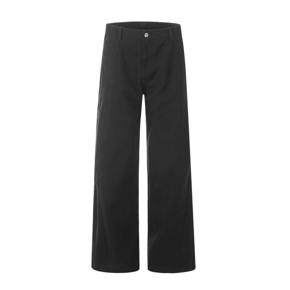 American Style Straight Simple Cargo Unisex Trendy Slim Casual White Men's Summer Long Pants B5