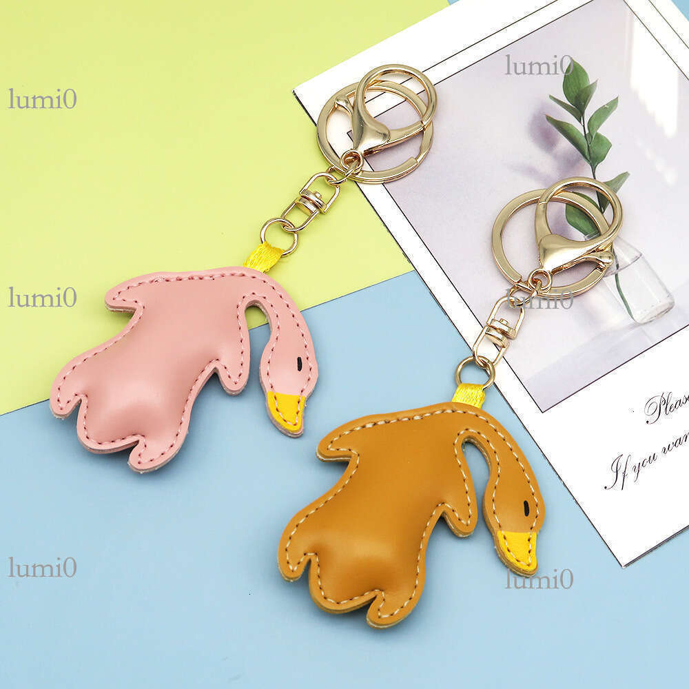 Creative Roast Leather Bag Cartoon Animal Duck Personalized Couple Car Keychain Pendant