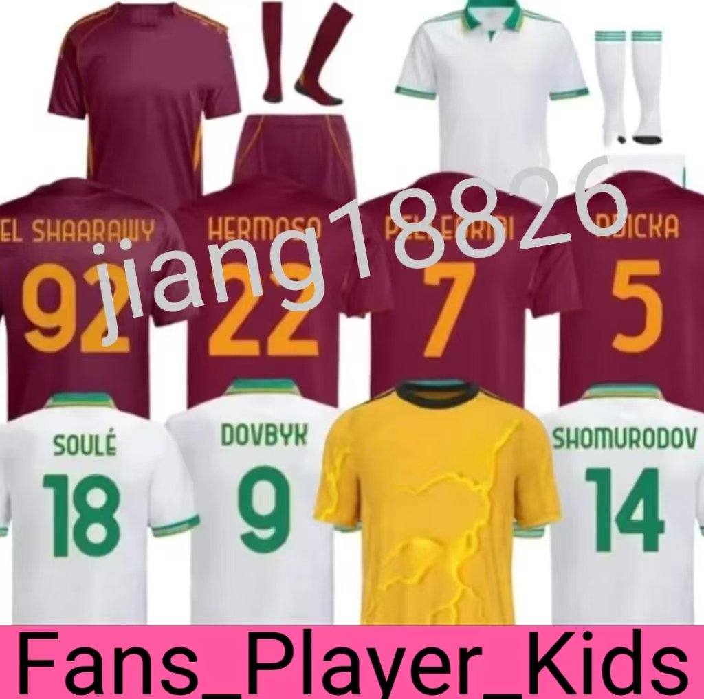 25 26 soccer jersey football shirt 24 25 ROMA ABRAHAM PAREDES DYBALA MANCINI E. LE FEE ZALEWSKI EL SHAARAWY ROME 2024 2025 men kids