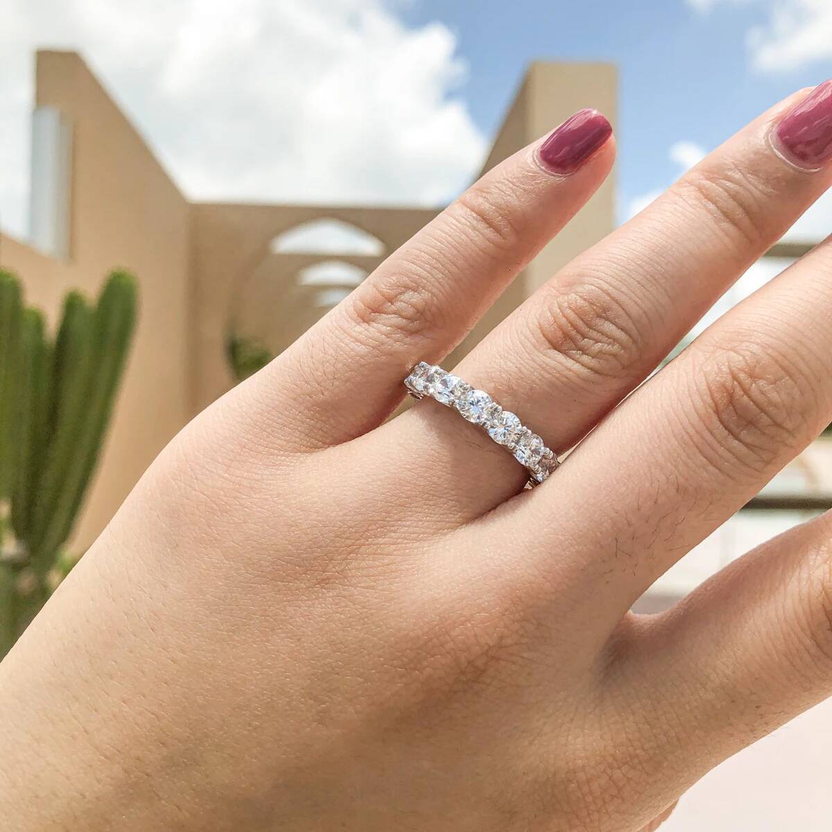 4.0mm Moissanite Diamond Ring 925 Sterling Silver Classic Wedding Ring Single Head Ring Womens Wedding Jewelry Gift