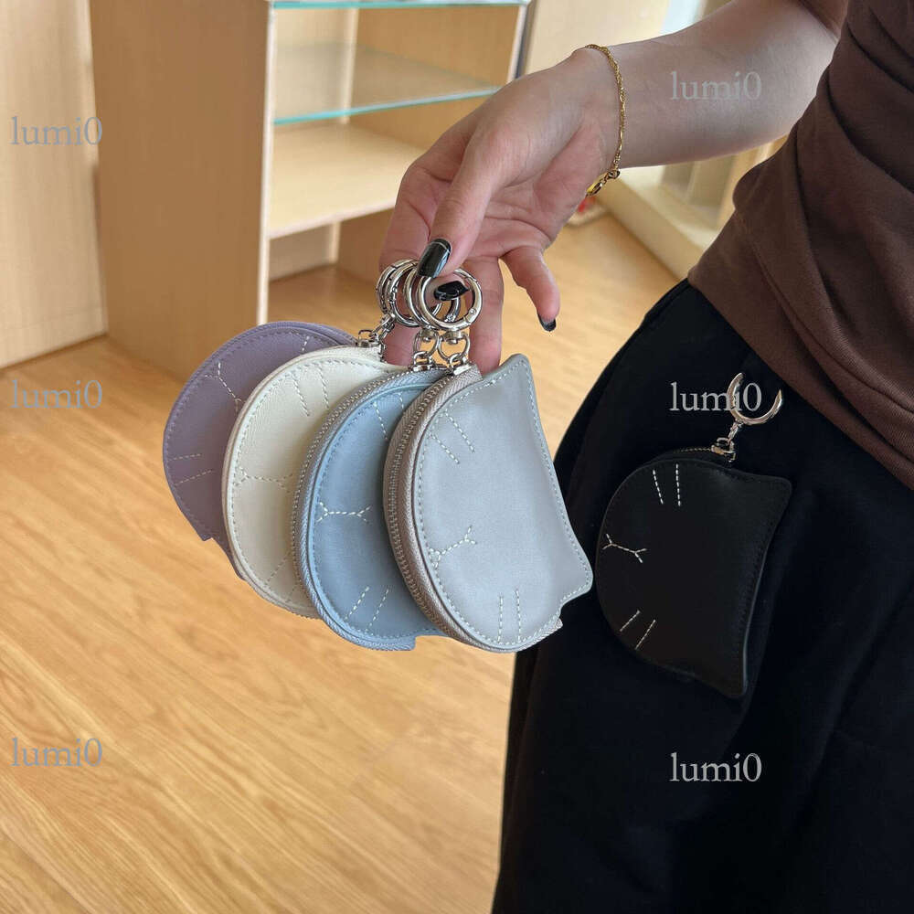 INS Sheepskin Purse Texture Niche Soft Cute Small Cat Coin Lipstick Earphone Bag Pendant