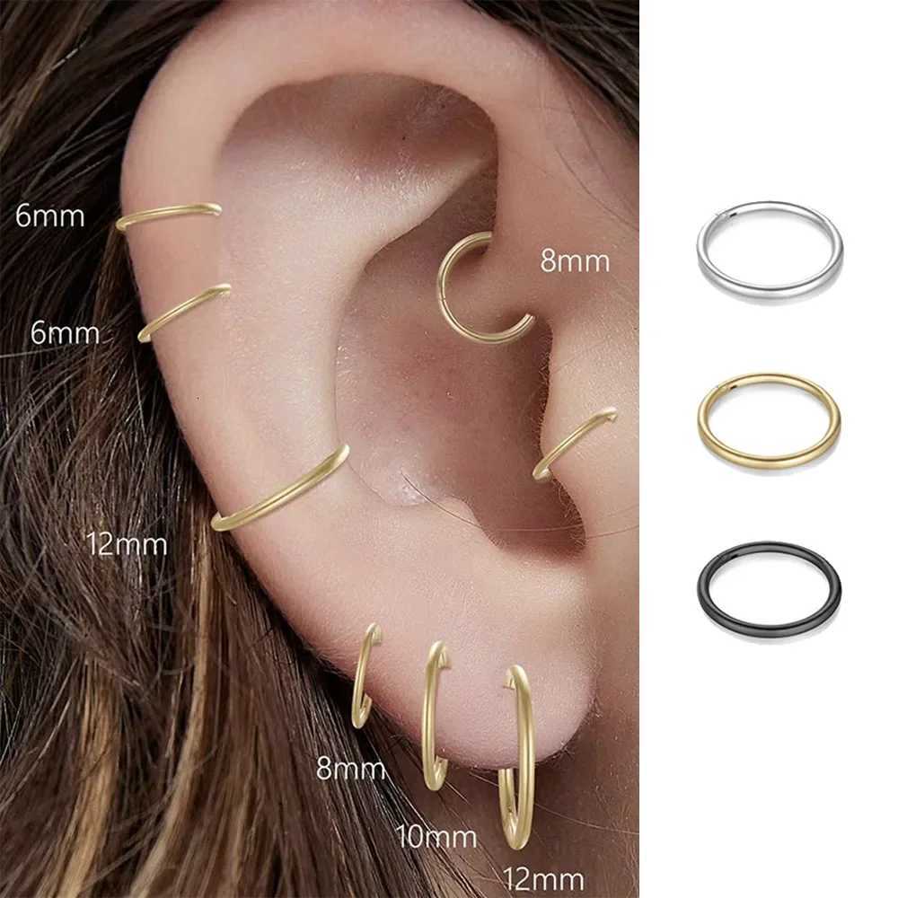 316L Stainless Steel Classic Nose Ring for Men and Women Hoop Earrings Septum Helix Ear Piercing Jewelry 18G XJ250814
