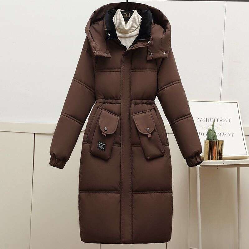 Winter new Hooded Cotton jacket Women Parkas Mid-Length Thick Warm Windproof Padded Clothes Casual Loose Snow Wear Overcoat